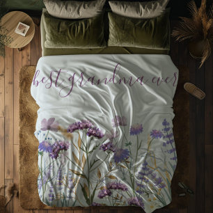 Couverture Polaire Citation de Prairie de Fleur Sauvage Mauve Aquarel