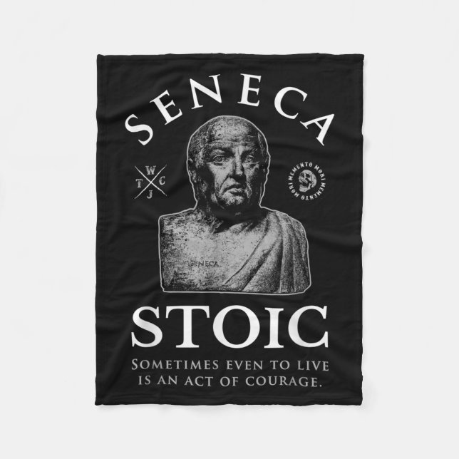 Couverture Polaire Citation de Seneca "acte de courage" (Devant)