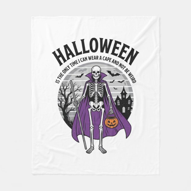 Couverture Polaire Citation drôle de cape d'Halloween de squelette De (Devant)