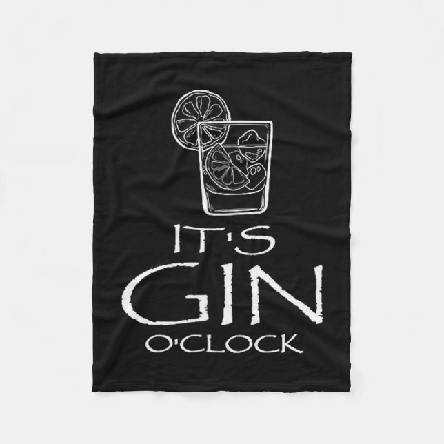 Couverture Polaire Citation drôle de Gin Tonic Oh c'est l'heure du Gi (Devant)