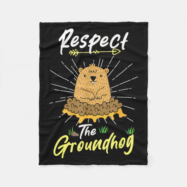 Couverture Polaire Citation drôle de Groundhog Day Respectez la marmo (Devant)