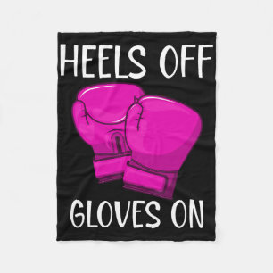Couverture Polaire Citation drôle de kickboxing Heels Off Gants sur