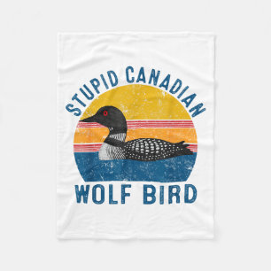 Couverture Polaire Citation drôle de loup canadien fou d'oiseau d'hum