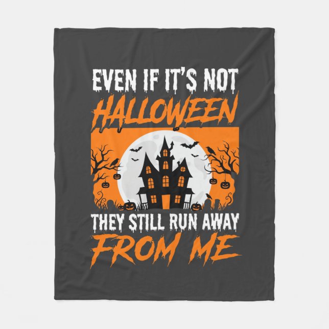 Couverture Polaire Citation drôle de maison hantée pour Halloween Gra (Devant)