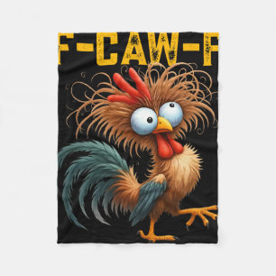 Couverture Polaire Citation drôle de poulet humour coq mème F-caw-f