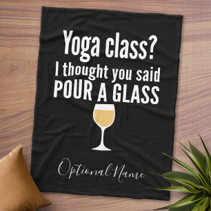 Couverture Polaire Citation drôle de vin - classe de yoga ? Versez u