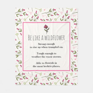 Couverture Polaire Citation Inspirante Avec Motif Fleur sauvage