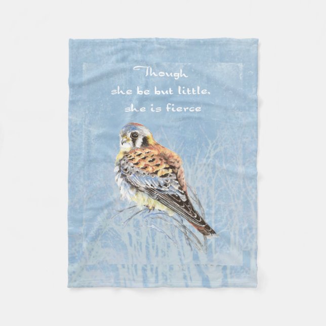 Couverture Polaire Citation inspirante de Fierce Kestrel Bird (Devant)