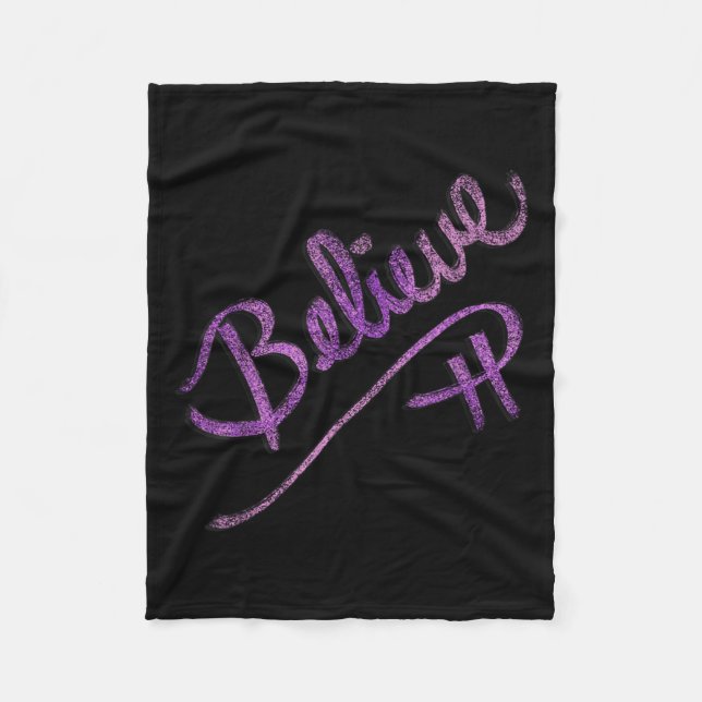 Couverture Polaire Citation Inspirationnelle Croire Script Design Gra (Devant)
