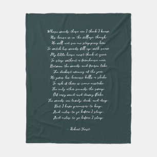 Couverture Polaire Citation personnalisée de poème en vert pin chanso