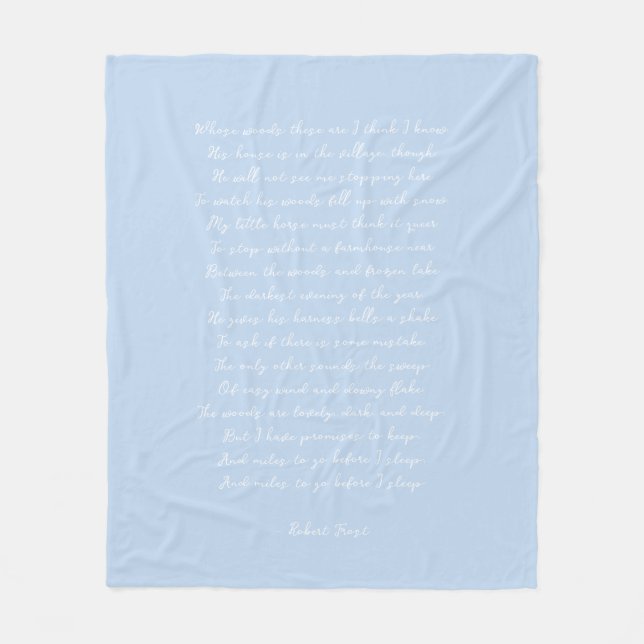 Couverture Polaire Citation personnalisée en bleu pâle Poème Parole d (Devant)