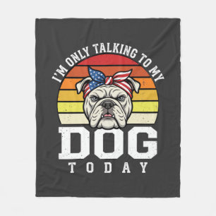 Couverture Polaire Citation Rétro Amusant pour Amateur de Bulldog