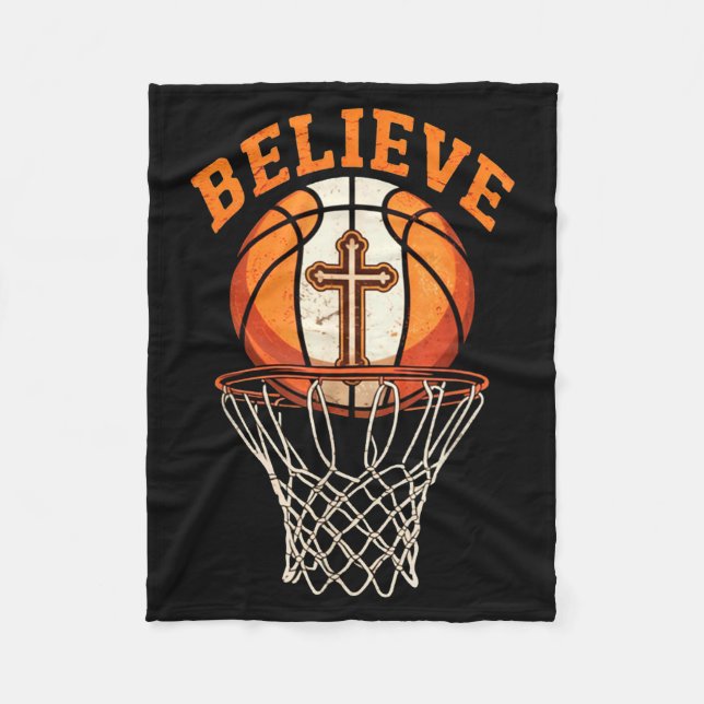Couverture Polaire Citation Rétro Croire Motivation Basket-ball Chrét (Devant)