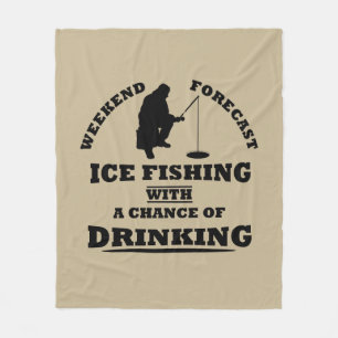 Couverture Polaire Citations drôles sur la pêche sur glace avec de l'