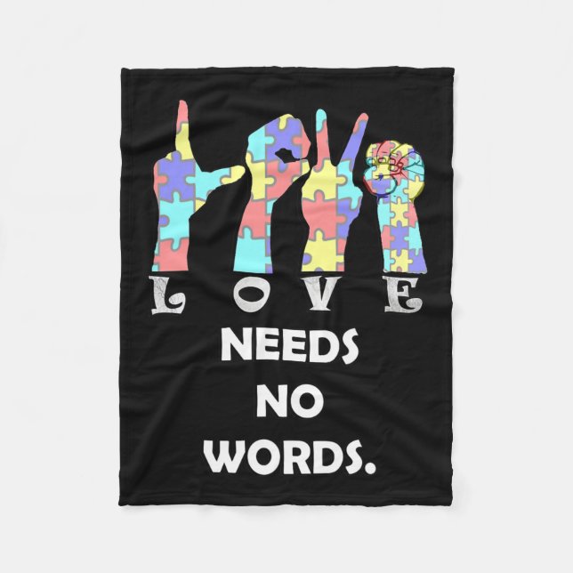 Couverture Polaire Citer Asl Love Besoin De Mots (Devant)