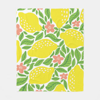 Couverture Polaire Citron Citrus Motif Vintage d'été