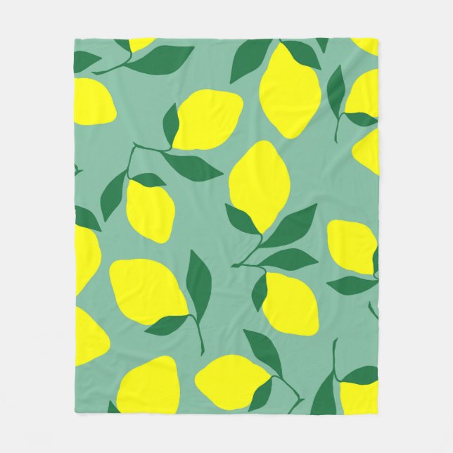 Couverture Polaire Citron simple, Arrière - plan vert. (Devant)