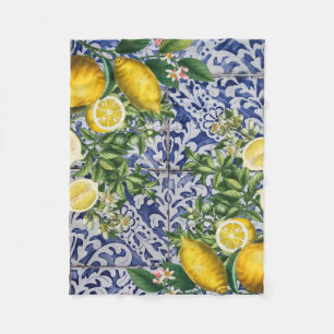 Couverture Polaire Citrons méditerranéens Carreaux portugais d'été