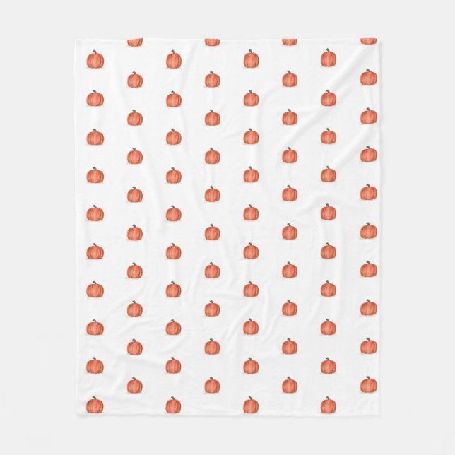 Couverture Polaire Citrouille aquarelle (Devant)