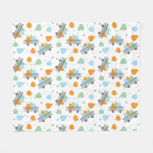 Couverture Polaire Citrouille Automne Wagon Motif Automne Bleu
