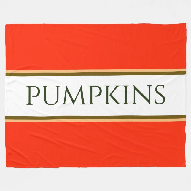 Couverture Polaire CITROUILLE Bright Automne Orange Brown Blancs (Devant (Horizontal))