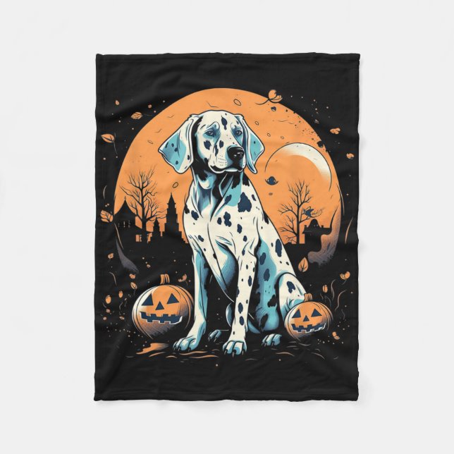 Couverture Polaire Citrouille dalmate Halloween Costume Chien Chien C (Devant)