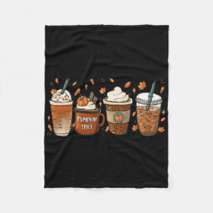 Couverture Polaire Citrouille de café d'automne épice latte glacé cha