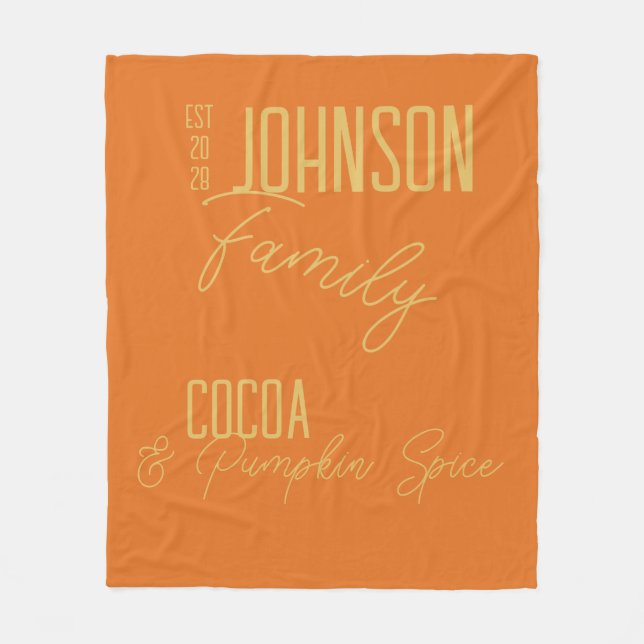 Couverture Polaire Citrouille de la famille automne épice orange (Devant)