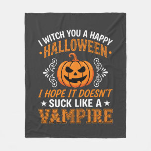 Couverture Polaire Citrouille de vampire drôle d'Halloween