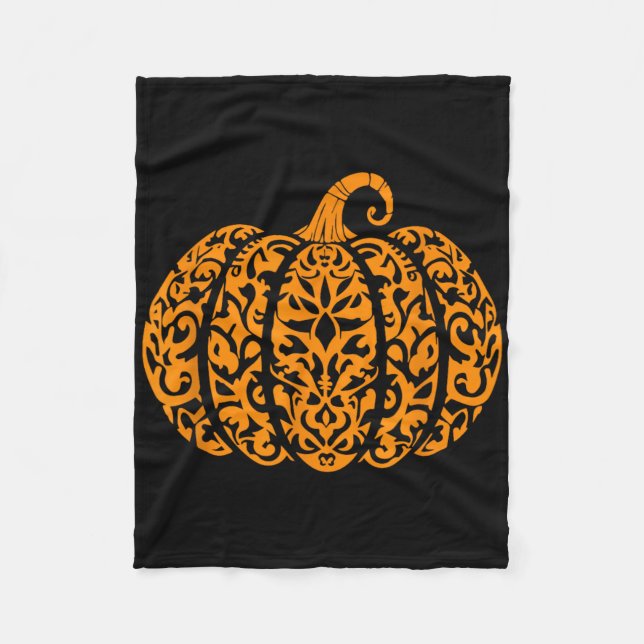 Couverture Polaire Citrouille d'Halloween Drôle de citrouille de Than (Devant)