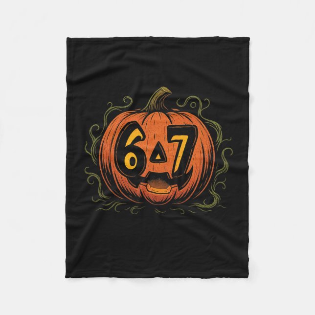 Couverture Polaire Citrouille d'Halloween Mème 67 - Six Sept Gen Alph (Devant)