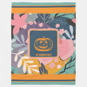 Couverture Polaire Citrouille floral Abstrait