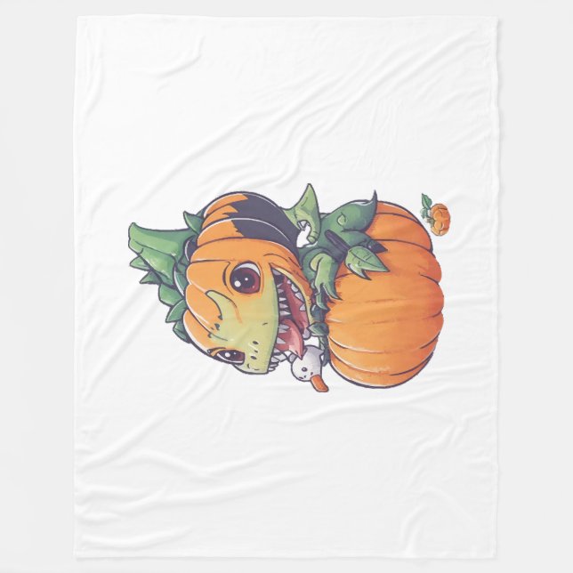 Couverture Polaire citrouille folle essayant de manger effrayant  (Devant)