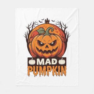 Couverture Polaire Citrouille Folle Halloween Dessin de Gravure Vinta