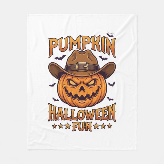 Couverture Polaire Citrouille Halloween Amusement Lanterne Jack Chape (Devant)