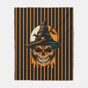 Couverture Polaire citrouille/Halloween/crâne/éffrayant