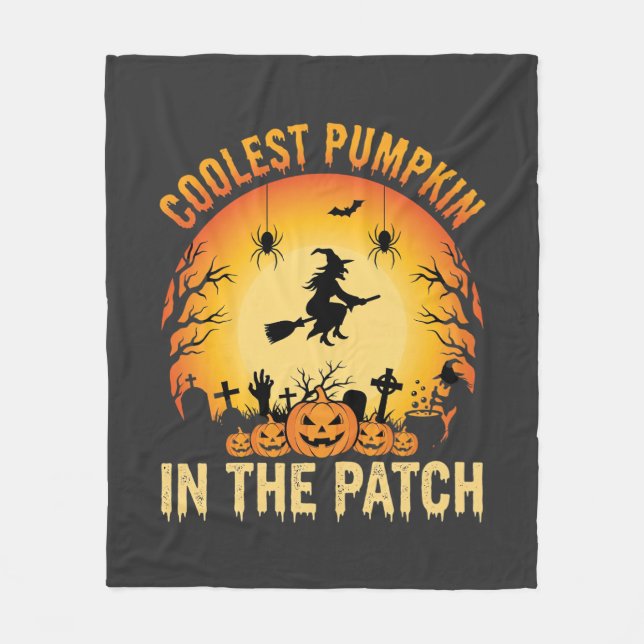 Couverture Polaire Citrouille la plus cool d'Halloween dans le patch  (Devant)
