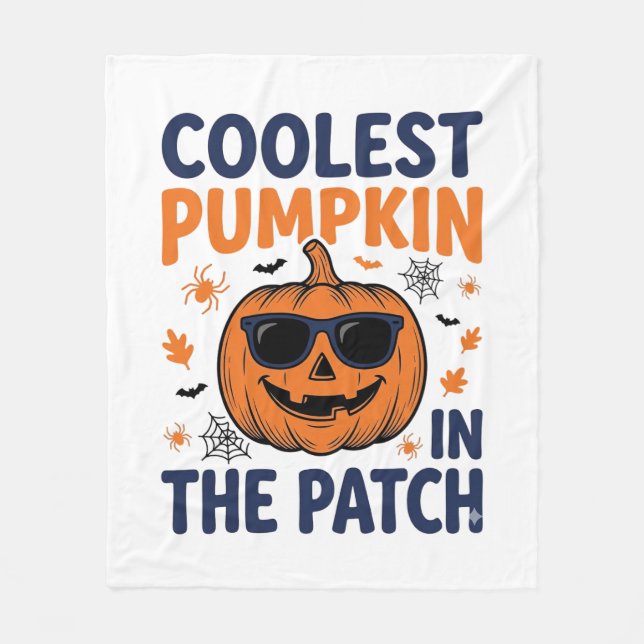 Couverture Polaire Citrouille la plus cool du patch Halloween Shirt_1 (Devant)
