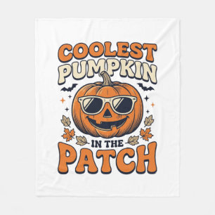 Couverture Polaire Citrouille la plus cool du patch Halloween vintage