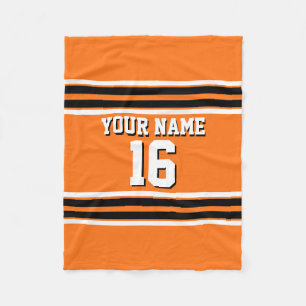 Couverture Polaire Citrouille Orange Blk Team Jersey Numéro personnal