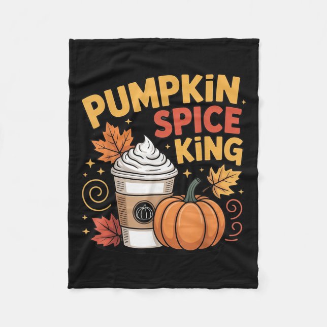 Couverture Polaire Citrouille Sce King Cute Fall Café Design (Devant)