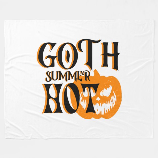 Couverture Polaire Citrouille Souriant Été-Horreur Goth Chaud (Devant (Horizontal))