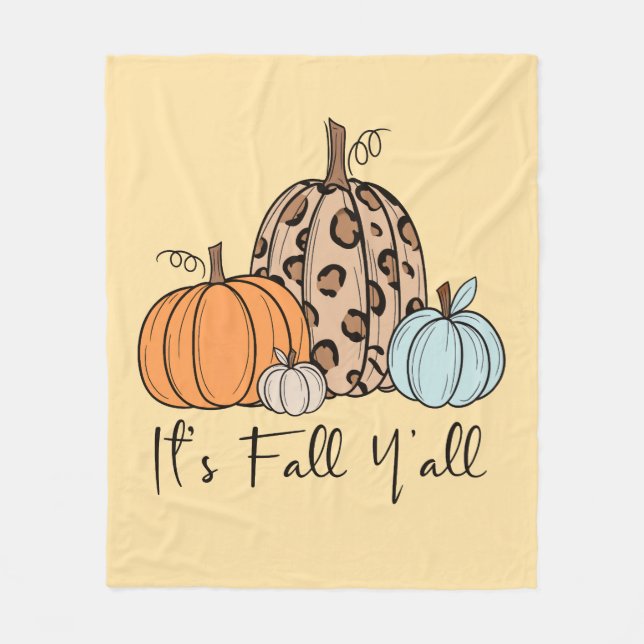 Couverture Polaire Citrouille tendance d'automne | Citation “C'est l' (Devant)