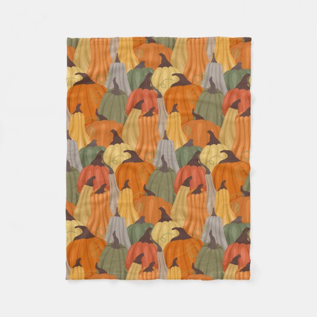 Couverture Polaire Citrouilles cosy (Devant)