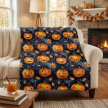 Citrouilles Cute Jack-O-Lantern sous la lumière de