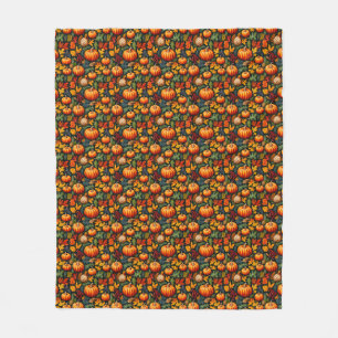 Couverture Polaire Citrouilles d'automne et baies