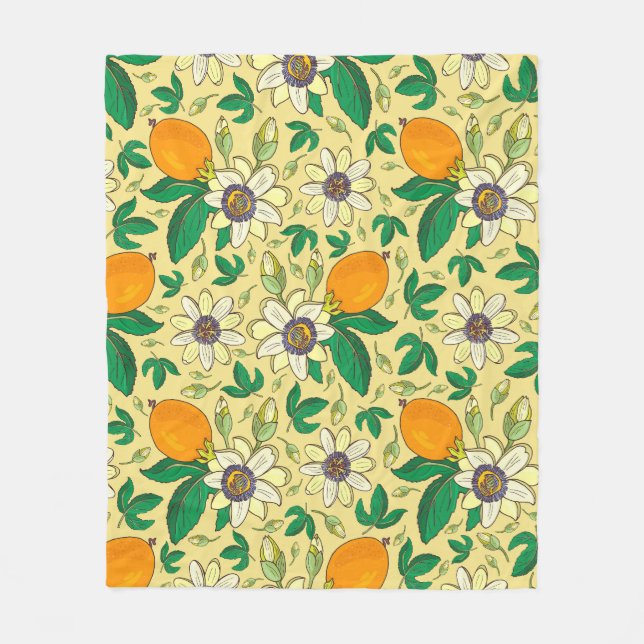 Couverture Polaire Citrouilles et Feuilles : Récolte d'automne (Devant)