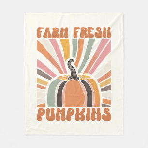 Couverture Polaire Citrouilles frais de la ferme rétro