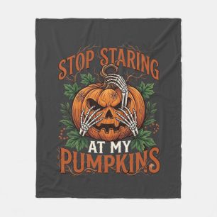 Couverture Polaire Citrouilles Regard Fixe Halloween Mains de Squelet