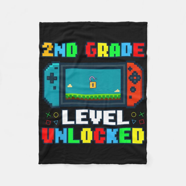 Couverture Polaire Ck To School 2nd Grade Level Unlocked Gamer Kids B (Devant)